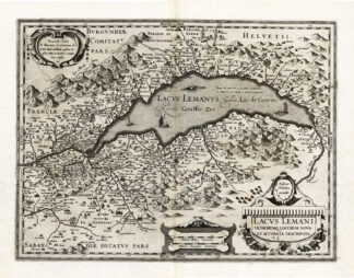 Antique Map-FRANCE-LAKE GENEVA-Hondius-Janssonius-1636