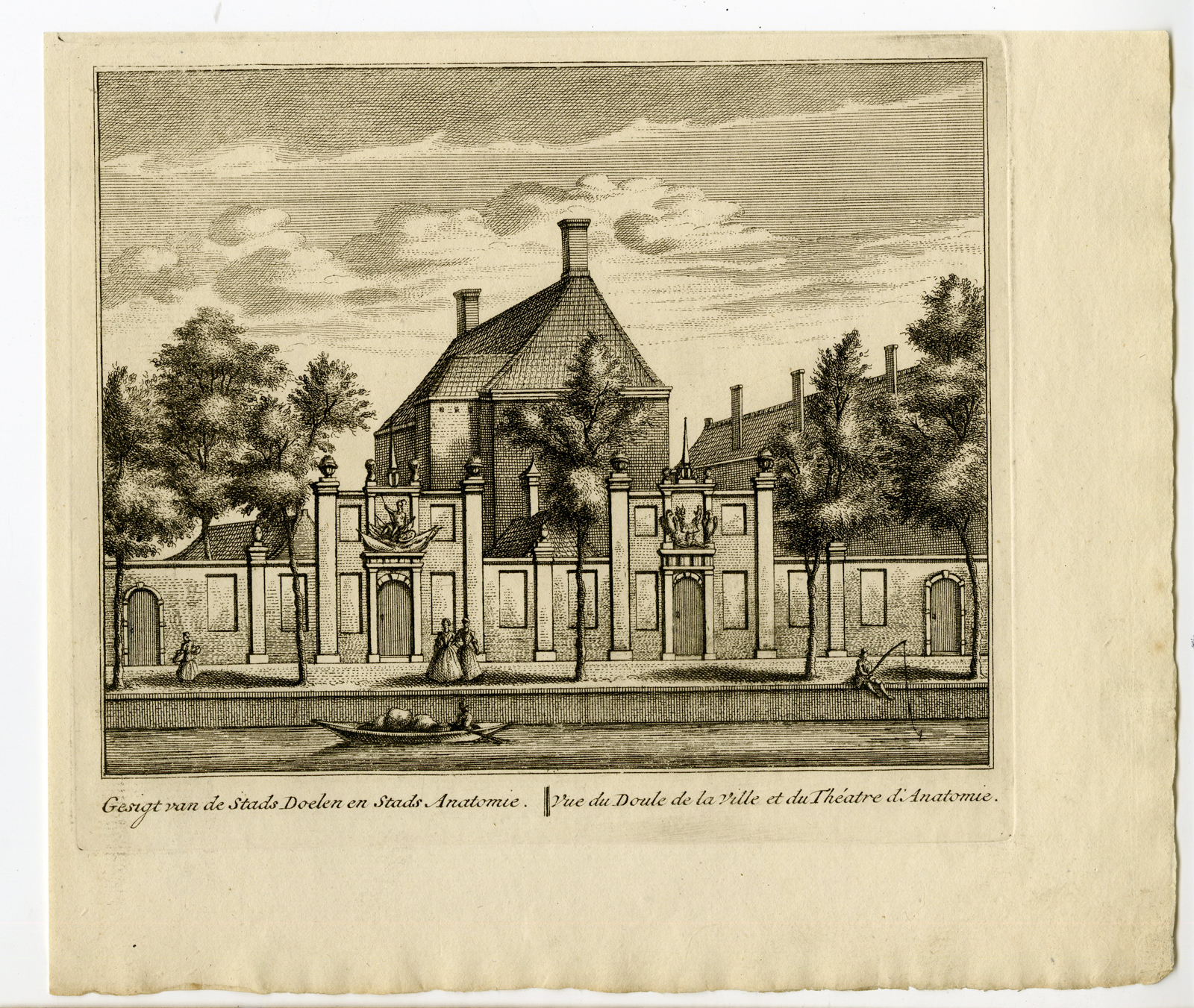 , Antique Print-VIEW-DELFT-ANATOMY HALL-NETHERLANDS-Rademaker-1736, Pictura Antique Prints