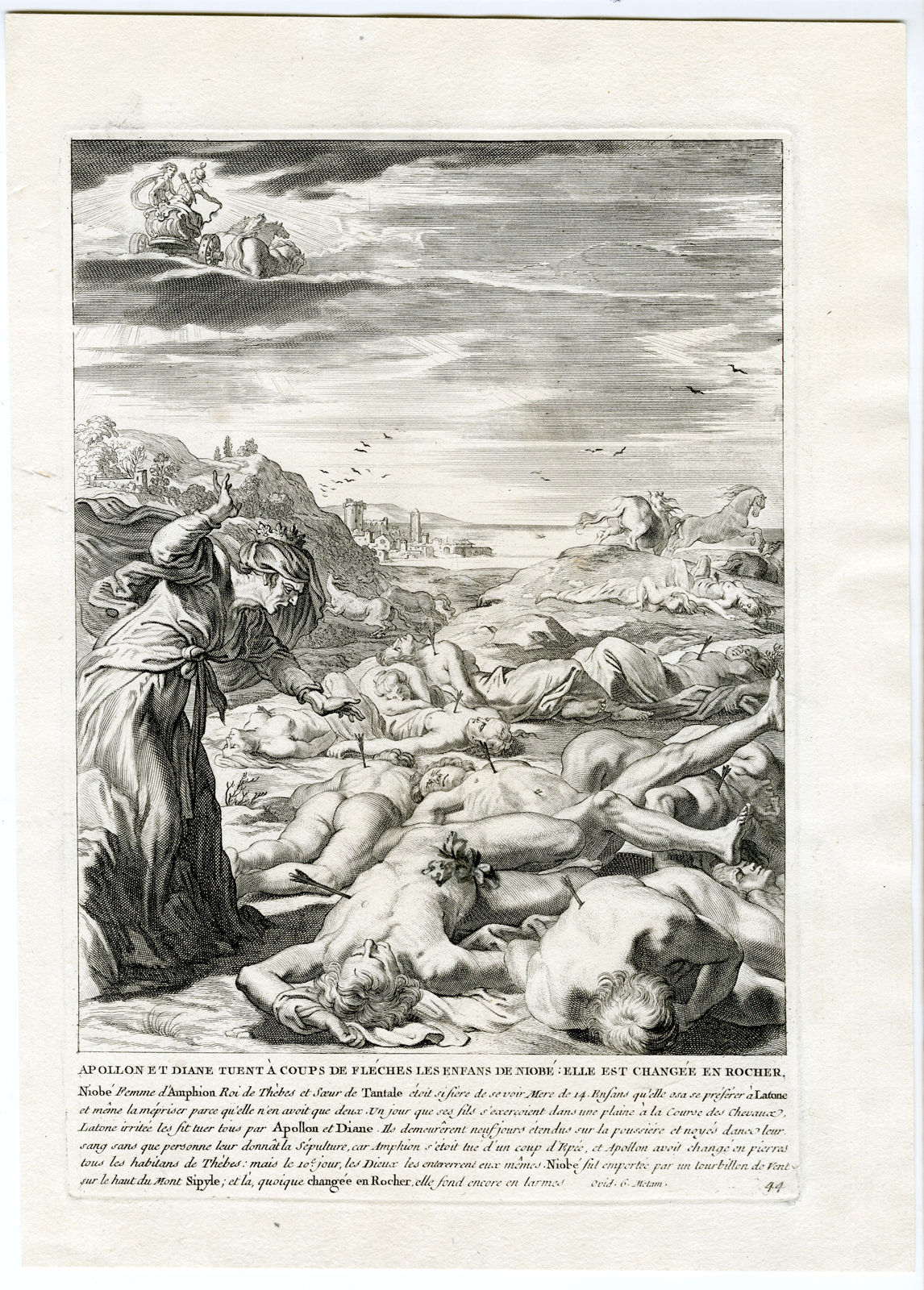 , Antique Print-MYTHOLOGY-APOLLO-DIANE-de Marolles-1769, Pictura Antique Prints