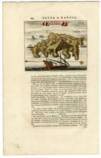 Antique Print-ANTIQUE MAP-ISLAND-STANDIA-CRETE-GREECE-Dapper-1688