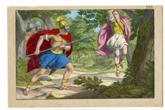 Antique Print-RELIGIOUS -MURDER OF ABSALOM-Anonymous-1870