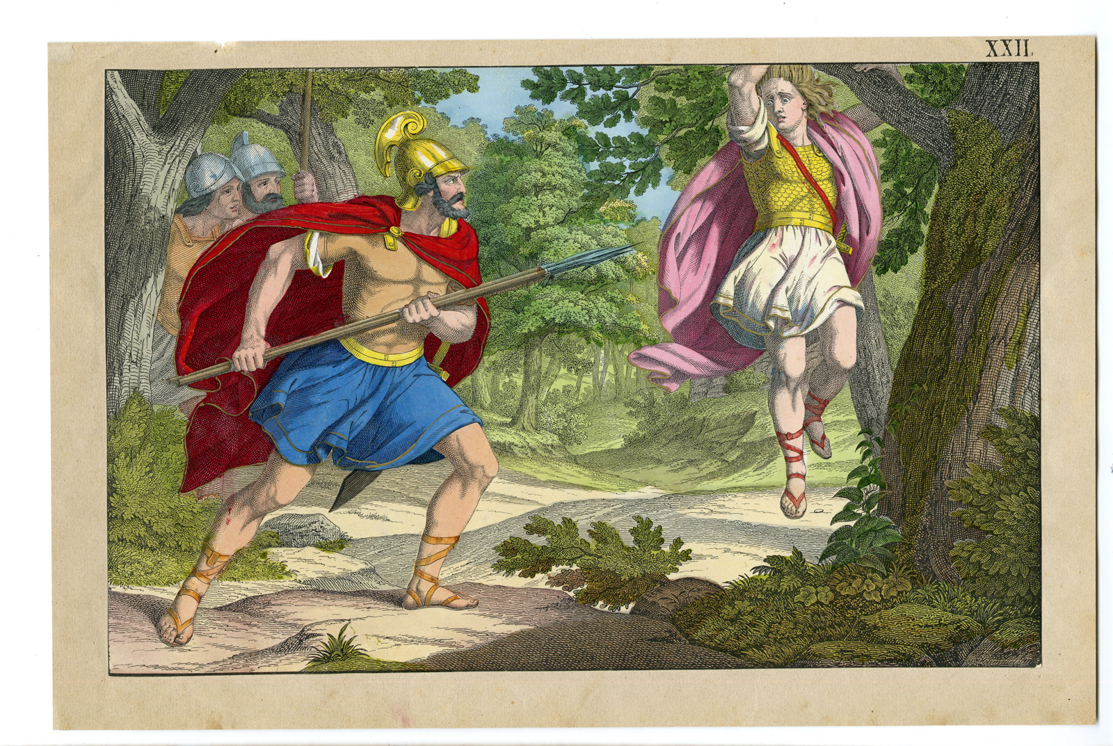 , Antique Print-RELIGIOUS -MURDER OF ABSALOM-Anonymous-1870, Pictura Antique Prints