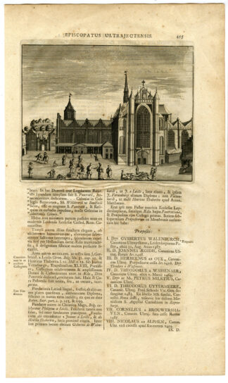 Antique Print-VIEW-CHURCH-LEIDEN-NETHERLANDS-Anonymous-1733