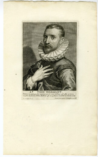 Antique Print-PORTRAIT-PAINTER TOBIE VERHAECHT-van Caukercke-1694