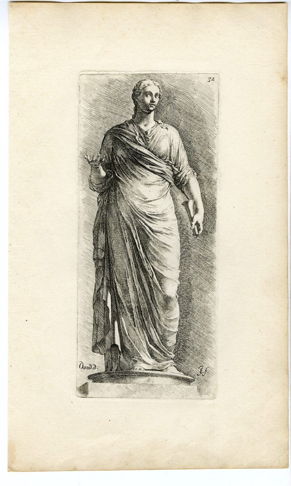 , Antique Print-MYTHOLOGY-MUSE-URANIA-de Bisschop-1668, Pictura Antique Prints