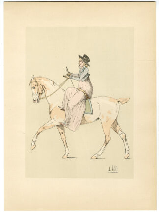 Antique Print-AMAZONE-HORSE-VALLET-de Bisschop-1891