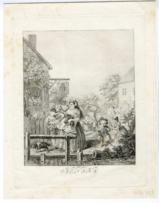Antique Print-EVENING-HOGARTH-Rahl-1822