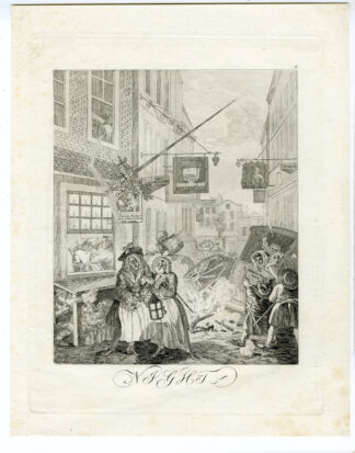 Antique Print-NIGHT-HOGARTH-Rahl-1822