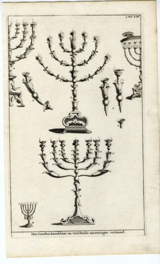 Antique Print-RELIGIOUS -GOLDEN CANDELABRA-Goeree-1700