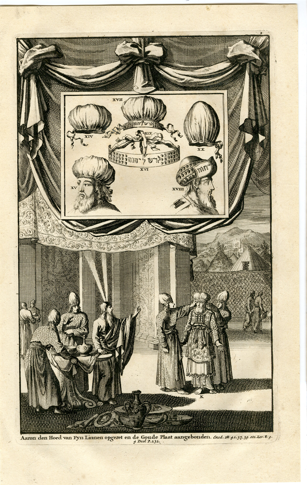 , Antique Print-RELIGIOUS -AARON-MOSES-III-Goeree-1700, Pictura Antique Prints