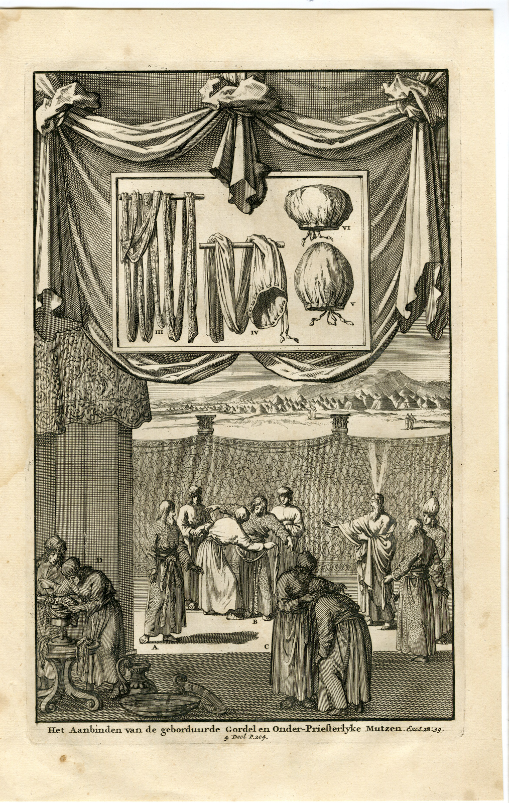 , Antique Print-RELIGIOUS -AARON-MOSES-VI-Goeree-1700, Pictura Antique Prints