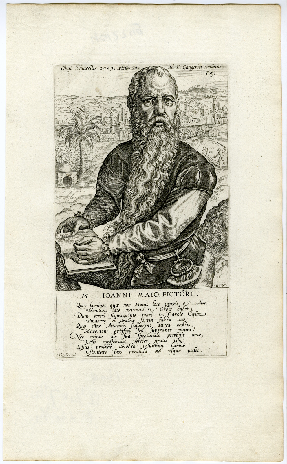 , Antique Print-PORTRAIT-PAINTER-JOANNI MAIO-Galle-1694, Pictura Antique Prints