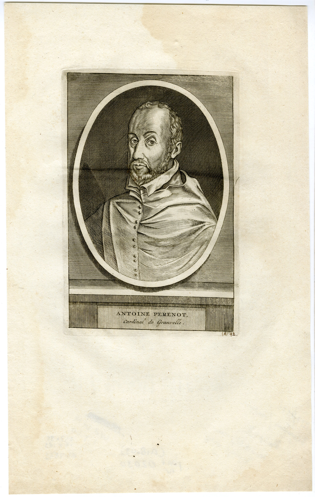, Antique Print-PORTRAIT-ANTOINE PERENOT-GRANVELLE-v.d. Aa-1720, Pictura Antique Prints