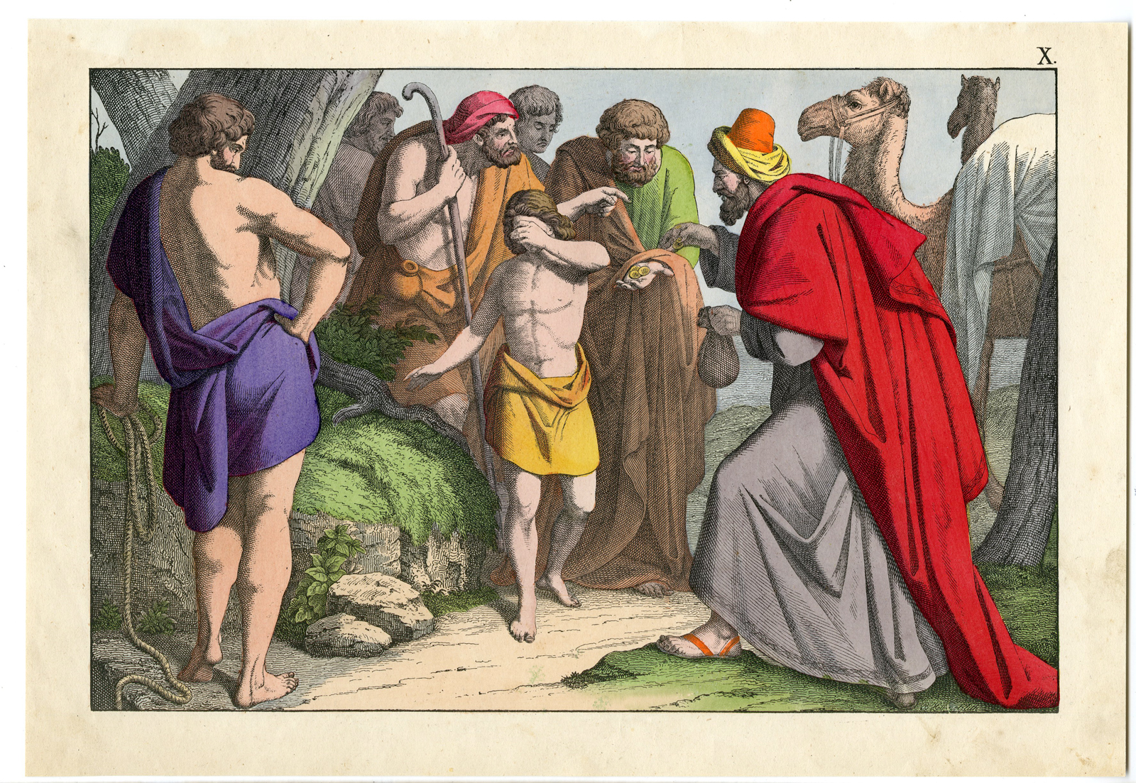 , Antique Print-RELIGIOUS -JOSEPH SOLD-Anonymous-1870, Pictura Antique Prints