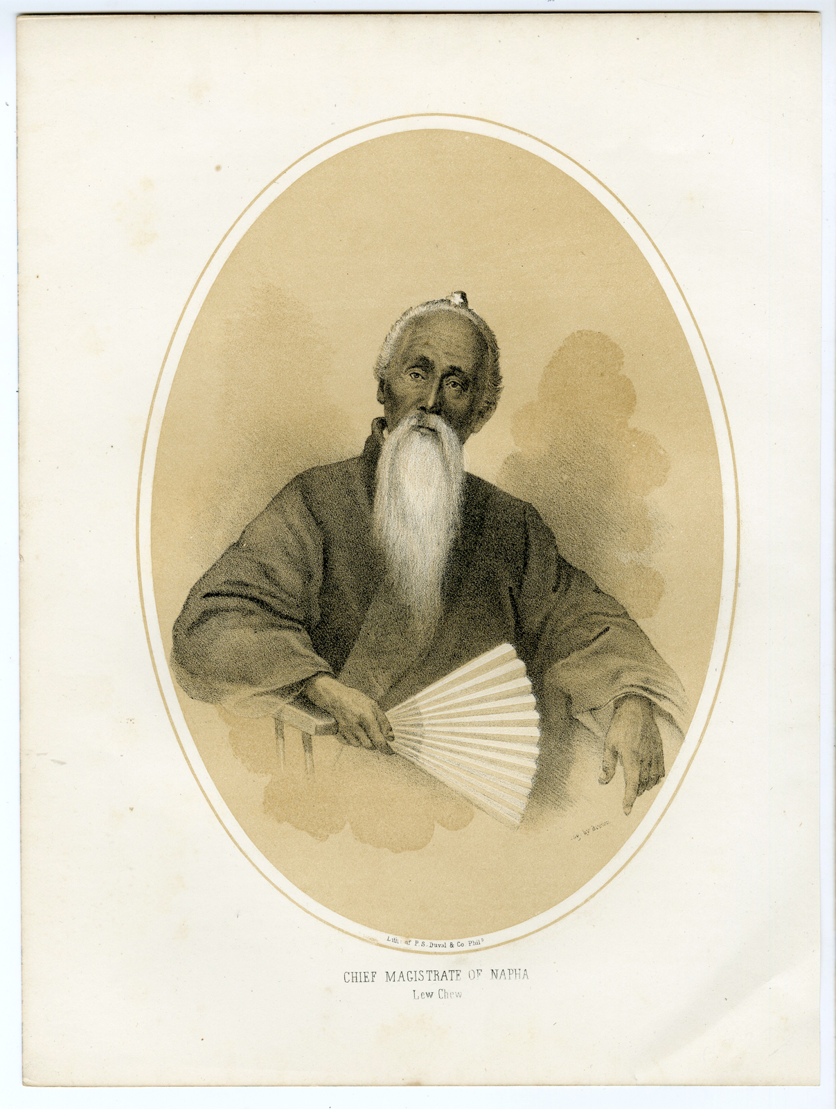 , Antique Print-CHIEF OF NAPHA-JAPAN-Perry-Heine-1857, Pictura Antique Prints