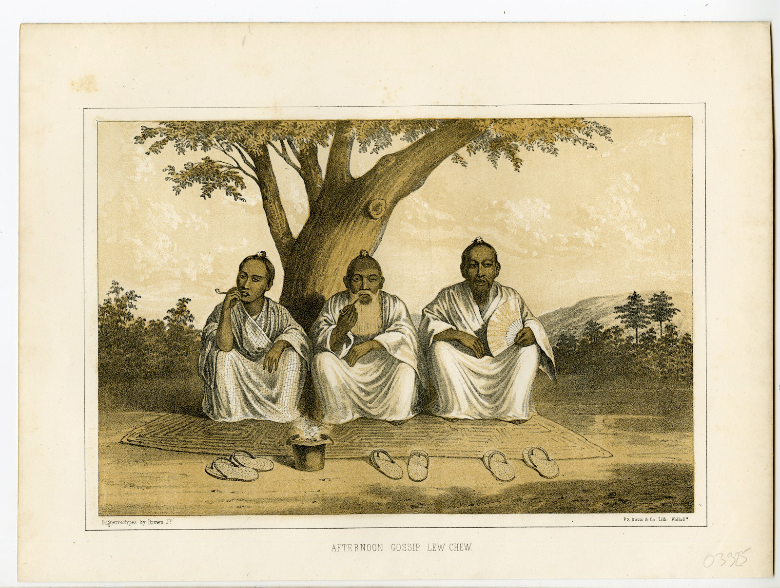 , Antique Print-AFTERNOON GOSSIP-LEW CHEW-JAPAN-Perry-Heine-1857, Pictura Antique Prints