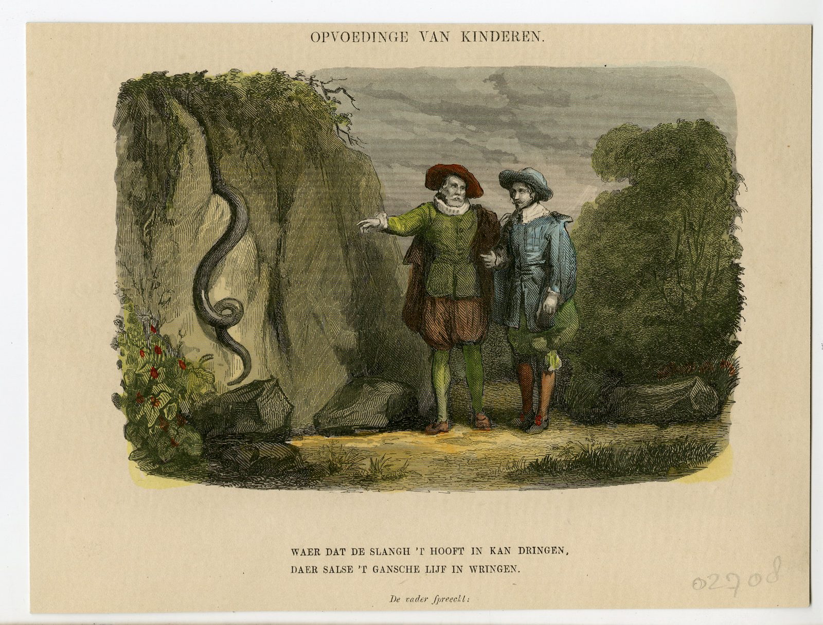 , Antique Print-SAYING-SNAKE-BODY-Kaiser-Cats-1890, Pictura Antique Prints