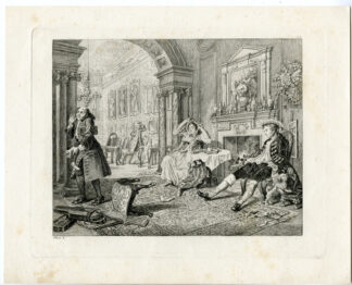 Antique Print-MARRIAGE A LA MODE-PL. 2-Hogarth-1822