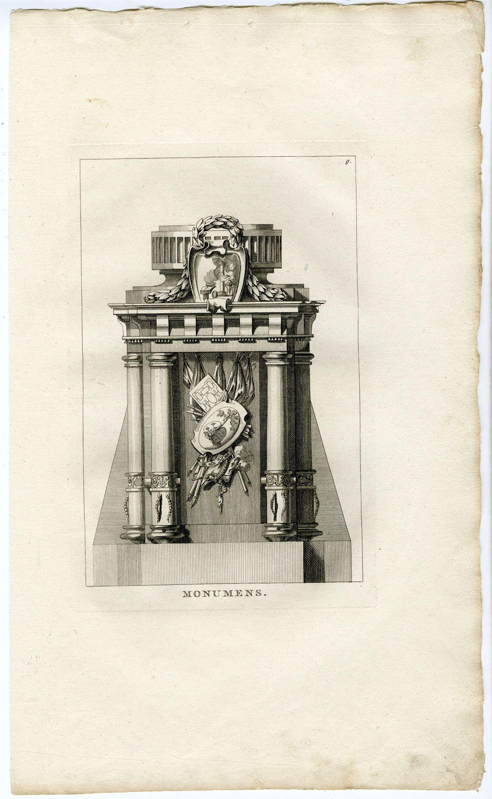 , Antique Print-MONUMENT-LOUIS XIV-La Fosse-1780, Pictura Antique Prints