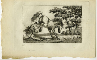 Antique Print-FABLES OF AESOP-LION-HORSE-Barlow-1802