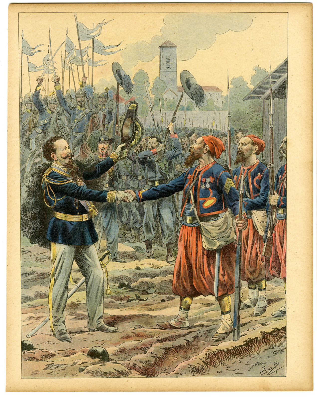 , Antique Print-NATIONAL SONG-ANTHEM-ITALY-Martin-1901, Pictura Antique Prints