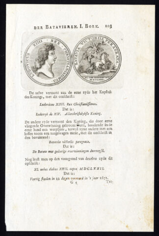 Antique print-COIN-LOUIS XIV-BETUWE-NIJMEGEN-NETHERLANDS-Arkstee-1733
