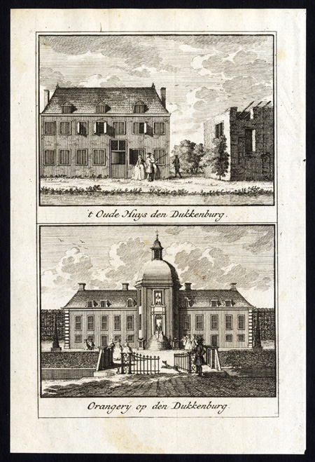 , Antique print-NIJMEGEN-HUIS DEN DUKENBURG-ESTATE-NETHERLANDS-Arkstee-1733, Pictura Antique Prints