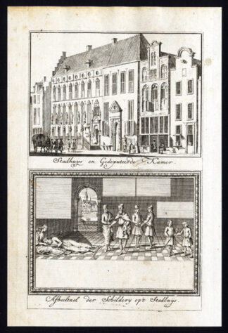 Antique print-NIJMEGEN-CITY HALL-NETHERLANDS-Arkstee-1733