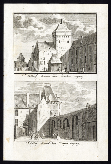 , 3 Antique prints-NIJMEGEN-VALKHOF CASTLE-NETHERLANDS-Arkstee-1733, Pictura Antique Prints