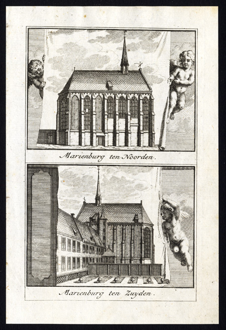 , Antique print-NIJMEGEN-MARIENBURG-NETHERLANDS-Arkstee-1733, Pictura Antique Prints