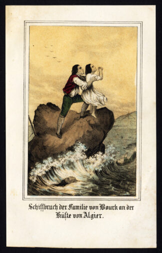 Antique Print-SHIPWRECK-BOURK FAMILY-IRELAND-ALGERIAN COAST-Fritsche-1850