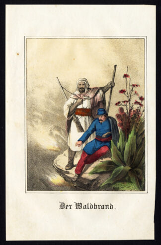 Antique Print-FOREST FIRE-ALGIERS-ALGERIA-AFRICA-Fritsche-1850