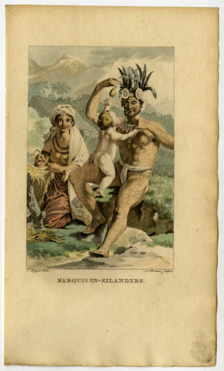 Antique Print-MARQUESAS ISLANDS-POLYNESIA-TATTOO-Stuart-Portman-Kuyper-1802