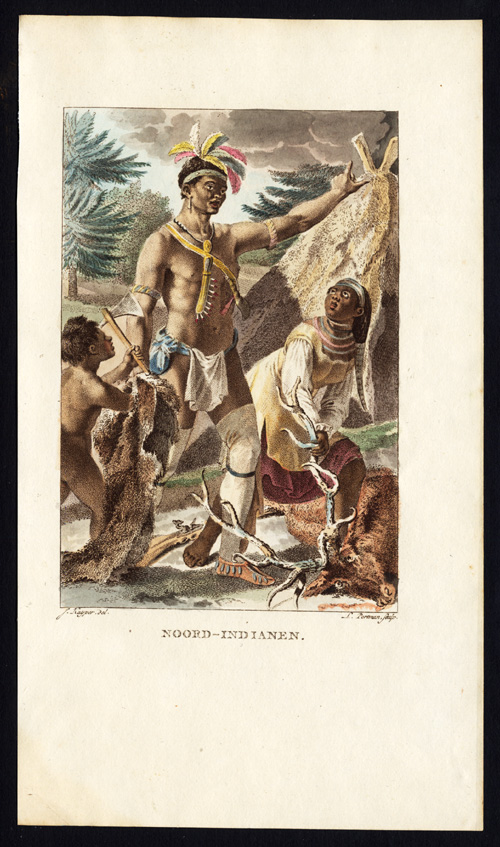 Lb1412 416x705 Antique Costume Print-NORTH INDIANS-USA-CANADA-Stuart-Portman-Kuyper-1802
