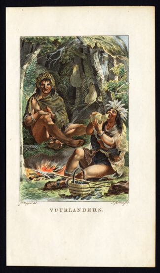 Antique Costume Print-TERRE DEL FUEGO-ARGENTINA-CHILE-Stuart-Portman-Kuyper-1802