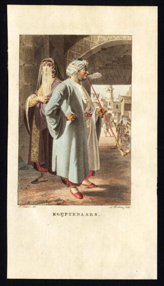 Antique Costume Print-EGYPT-EGYPTIANS-PIPE-AFRICA-Stuart-Portman-Kuyper-1802