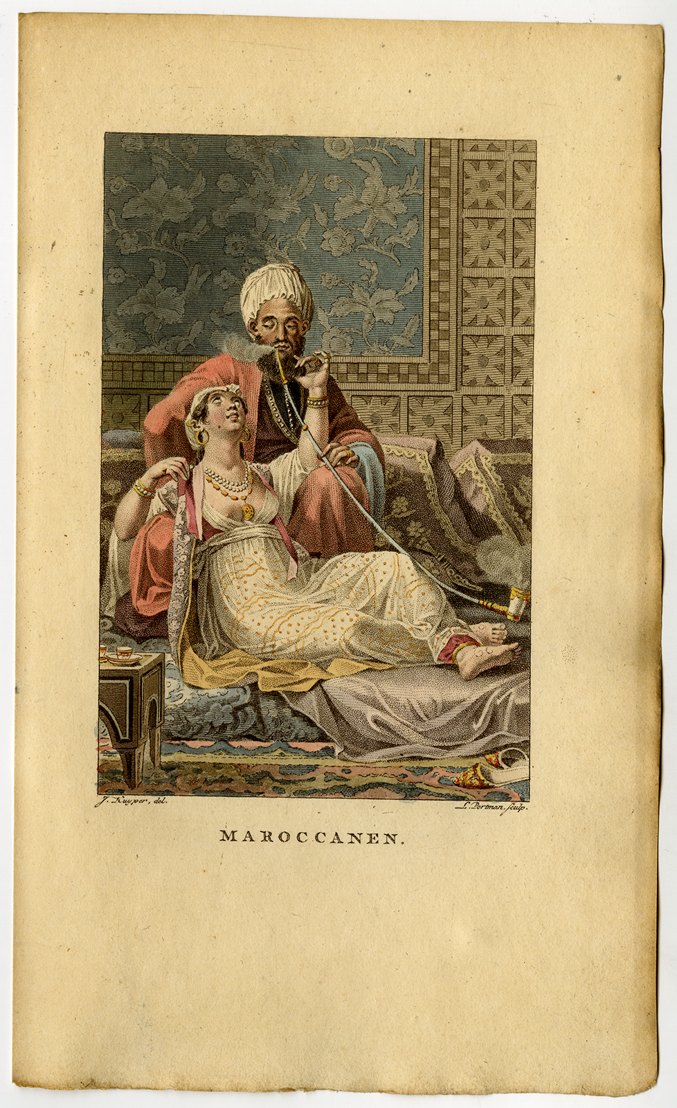 , Antique Costume Print-MORROCO-MORROCANS-HAREM-AFRICA-Stuart-Portman-Kuyper-1802, Pictura Antique Prints