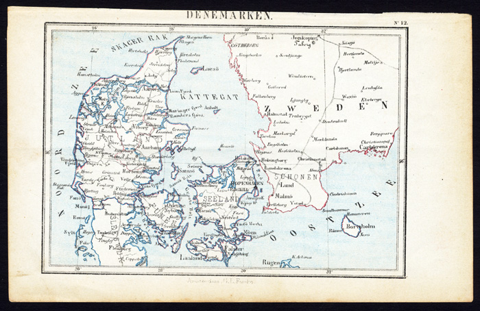 Lb1976 416x270 Antique Map-DENMARK-DANMARK-SCANDINAVIA-SWEDEN-Jacob Kuyper-1880