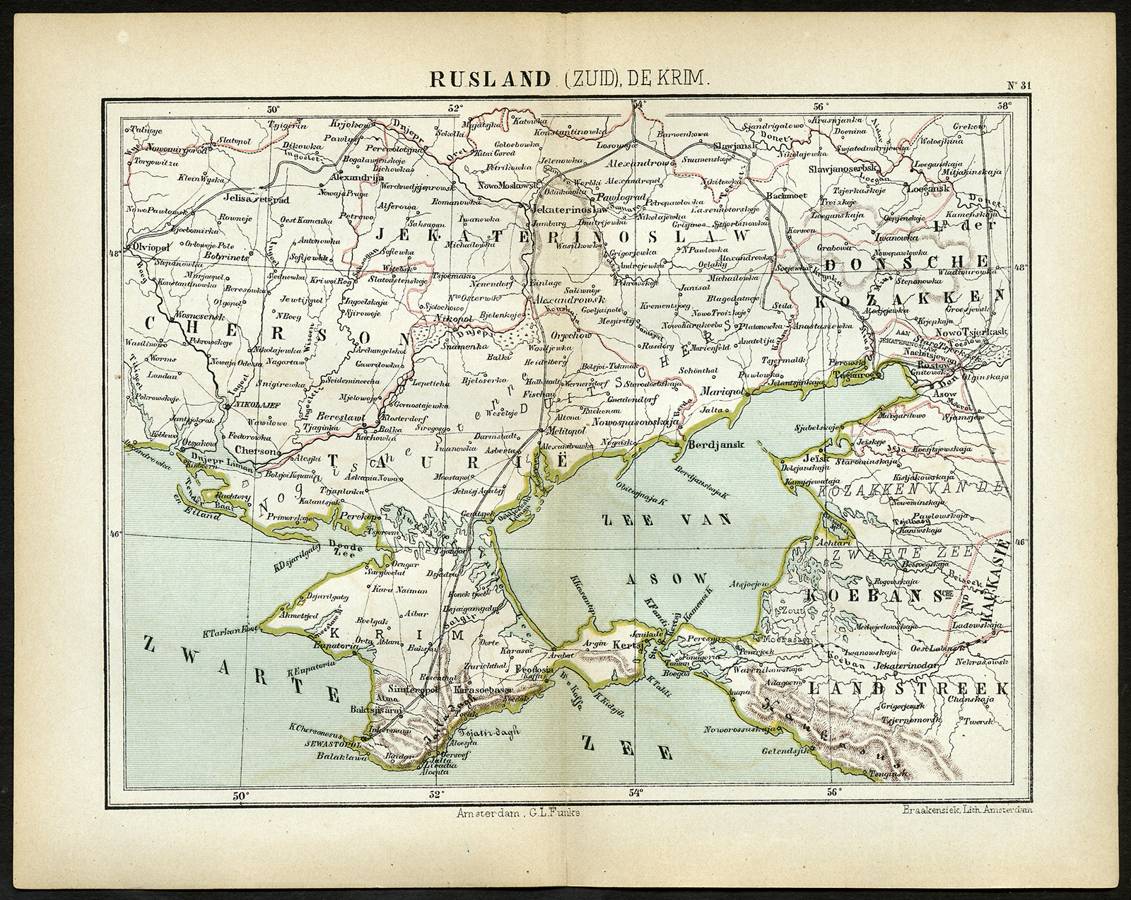Lb1994 2 416x331 Antique Map-SOUTHERN RUSSIA-CRIMEA-BLACK SEA-Jacob Kuyper-1880