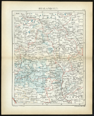 Antique Map-RUSSIA-WEST-MINSK-MOHILEV-Jacob Kuyper-1880
