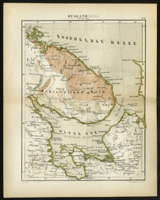 Antique Map-RUSSIA-WHITE SEA-KOLA-LAPLAND-Jacob Kuyper-1880
