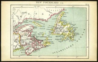Antique Map-NORTH AMERICA-NEWFOUNDLAND-CANADA-NOVA SCOTIA-Jacob Kuyper-1880