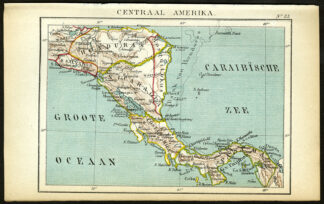 Antique Map-CENTRAL AMERICA-PANAMA-HONDURAS-NICARAGUA-Jacob Kuyper-1880