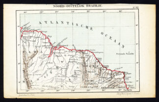 Antique Map-SOUTH AMERICA-NORTHEAST BRAZIL-Jacob Kuyper-1880