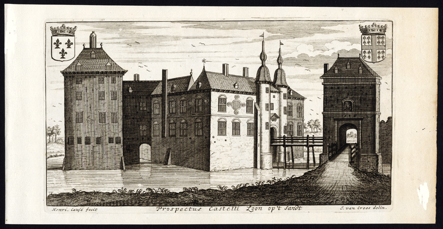 , Antique Print-CASTLE OF LOON OP ZAND-NETHERLANDS-Le Roy-Cantillon-1696, Pictura Antique Prints