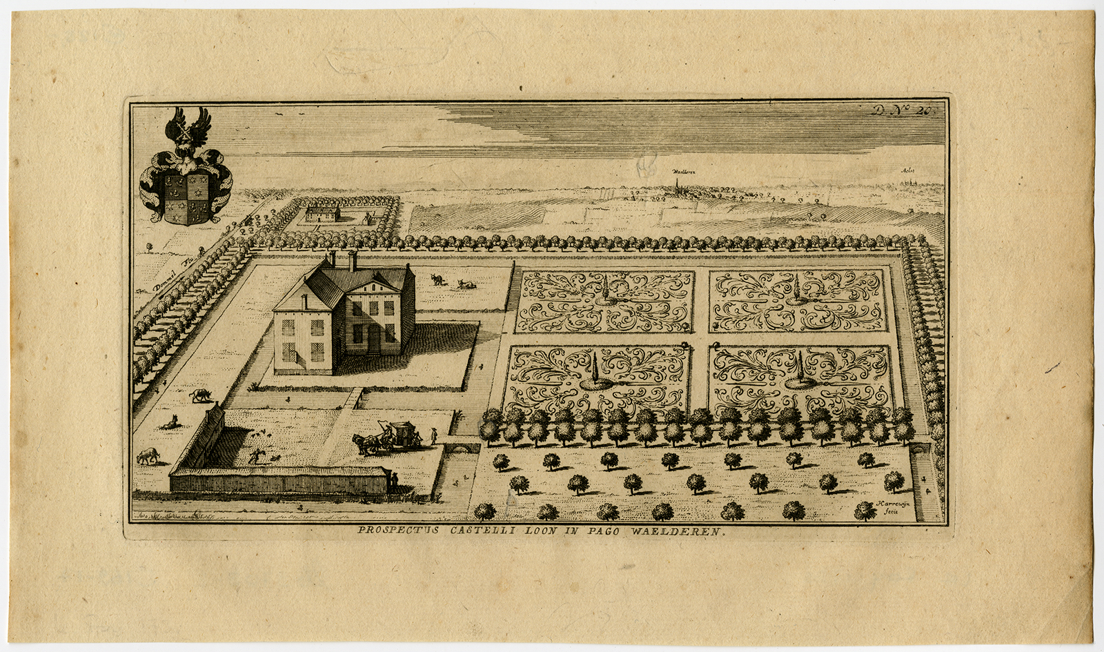 , Antique Print-CASTLE-LOON-WAALRE-NETHERLANDS-Le Roy-Cantillon-1696, Pictura Antique Prints