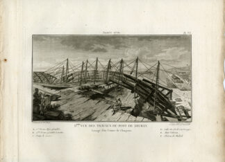 Antique Print-Pl.VI-BRIDGE ENGINEERING-NEUILLY-SEINE-LIFT-PULLEY-Perronet-1782