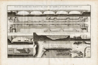 Antique Print-Pl.IX-BRIDGE ENGINEERING-NEUILLY-VIEW-PROFILE-Perronet-1782