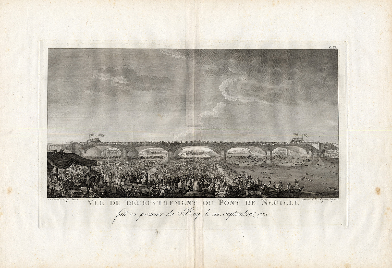 Lb7225 416x284 Antique Print-Pl.XI-BRIDGE ENGINEERING-CONSECRATE-VIEW-INAUGURATE-Perronet-1782