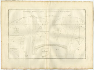 Antique Print-Pl.XV-ENGINEERING-BRIDGE-MATHEMATICS-PHYSICS-Perronet-1782
